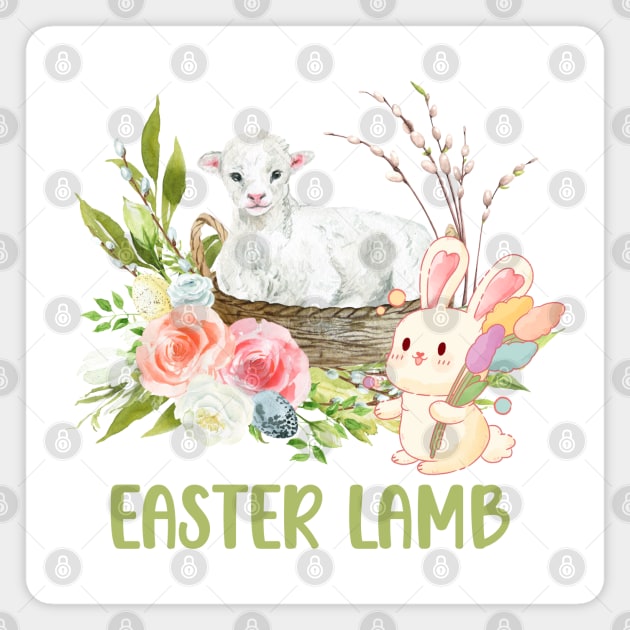 Easter Bunny Beautiful Easter Eggs Magnet by ArtManryStudio